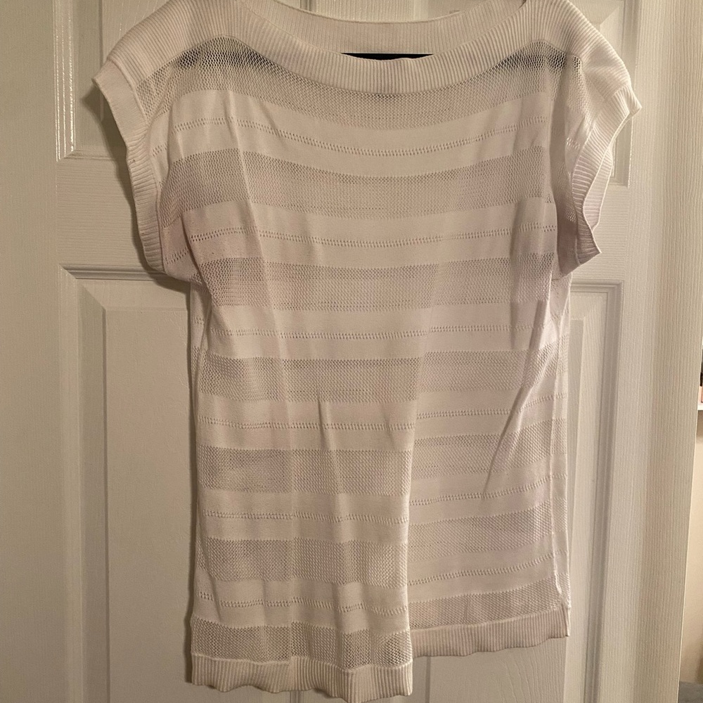 Ann Taylor White Short Sleeve Shirt
